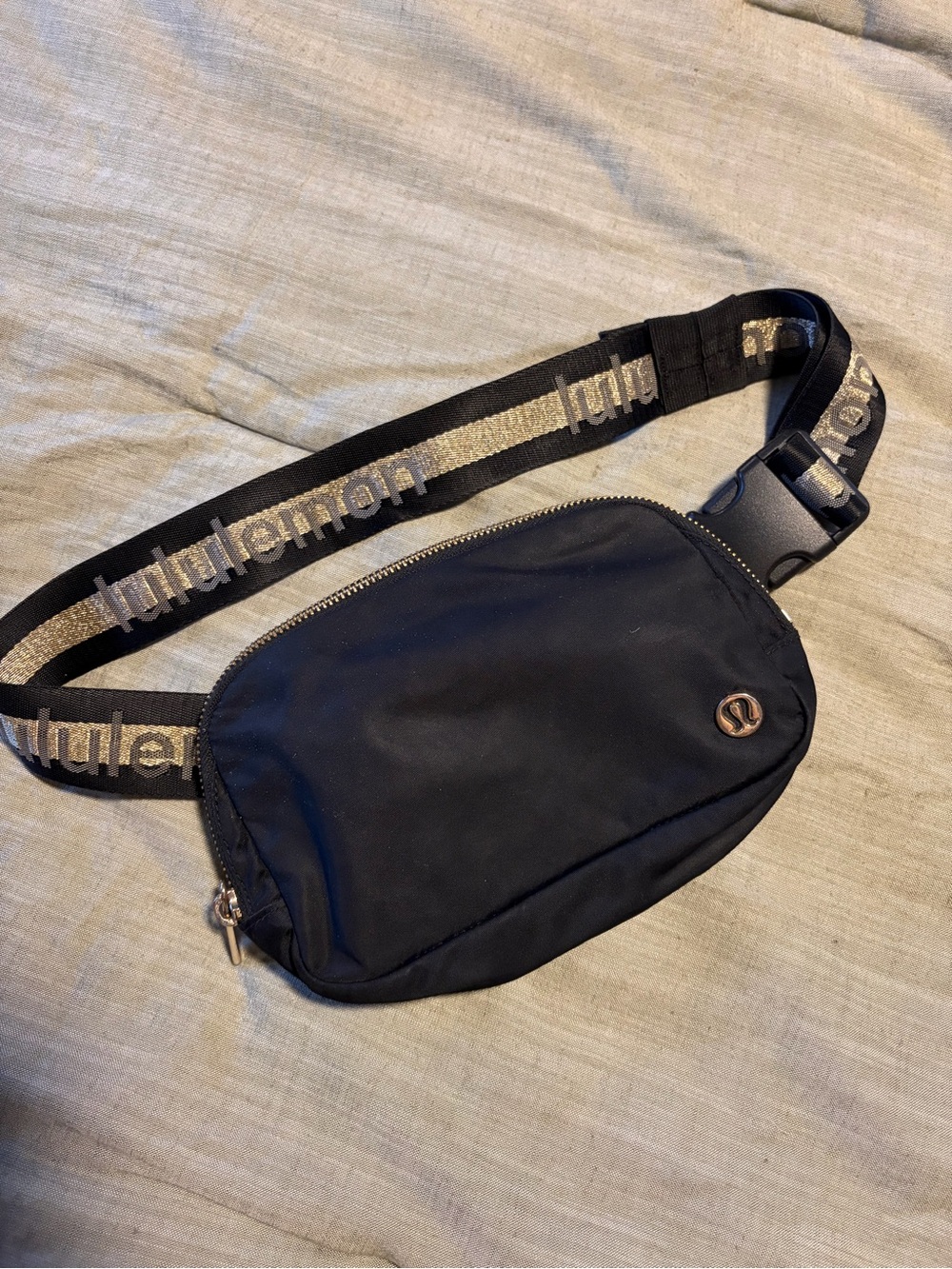 lululemon athletica Black Belt Bag with Branded Strap